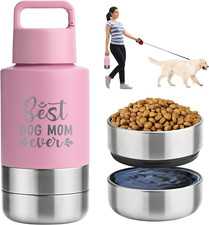 Dog Travel Water Bottle With Detachable Bowls, Ideal Dog Mom Gifts for Women,