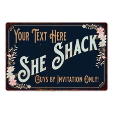 Personalized SHE SHACK Sign Wall Decor Your Name Custom Shed Lady 108120060001