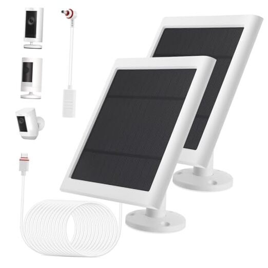 Pack - Solar Panel for Ring Camera, Compatible with Ring Spotlight Cam 2