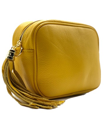 Borsa Tracolla Borsetta Piccola Vera Pelle Nappa Ornamentale Gialla | eBay