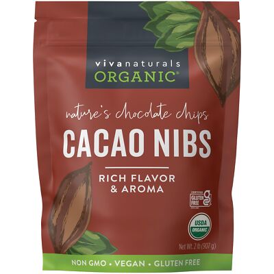 	Organic Cacao Nibs 2 lb Bag 907g - Keto Friendly and Vegan Unsweetened	