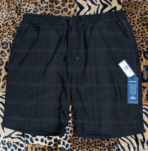 $69 new KENNETH COLE TECH SHORTS Active Black Stretch TECHNI-COLE Mens 34x8 #865