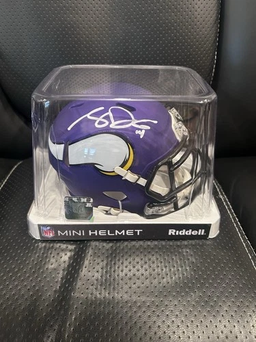 🔥Sam Darnold Autographed Mini Football Helmet Fanatics Certified Vikings🏈