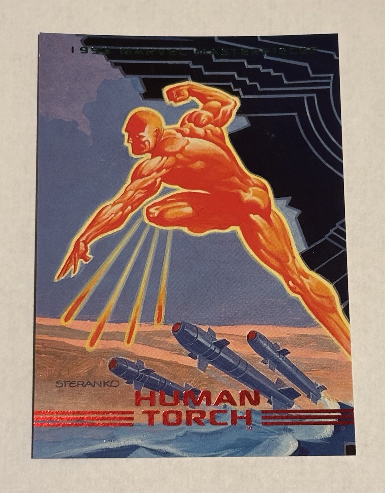 Marvel Masterpieces 1993 Human Torch #2 Trading Card Near Mint Condition