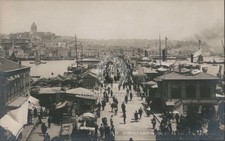 Istanbul, Turkey Galata Bridge Stamboul View Original Vintage Real Photo RPPC