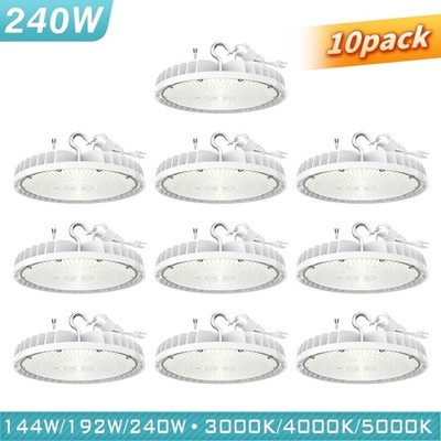 10 PACK - 240W UFO LED High Bay Light Warehouse Commercial Gym Shop Lamp 3/4/5K