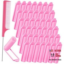 Syhood 43 Pcs Foam Sponge Hair Rollers for Women 0.59 Inch Soft Sleeping Pink