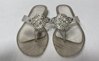 Coach Natalya Clear Jelly Thong Sandals Silver Medallion Flip Flops Size 5 — photo 2