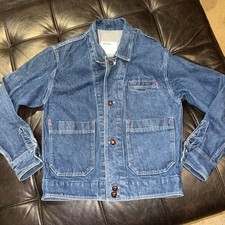 Vtg 80s GAP Denim Chore Jacket USA Made Men  s Workwear Jean Coat 100 Cotton
