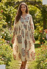Cotton Block Printed Dress Block Print Dress, Indian Tunics, Hand Printed Dress,