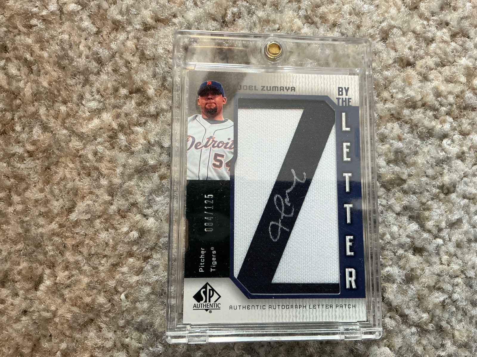 2006 SP Authentic Joel Zumaya By The Letter Auto Jersey Patch “Z” #’d 084/125