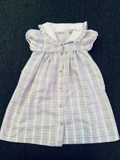 Vintage Bryan Dress 6X Girls Kids Plaid Sailor Collar Lavender 1970s 1980s USA