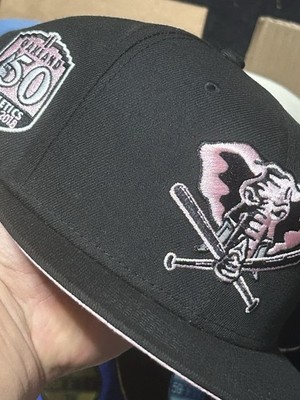 New Era Stomper Oakland Athletics A'S 1968-2018 50th Pat.Hat Black Pink Sz 7 5/8