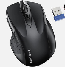 TECKNET Wireless Mouse, 2.4G Ergonomic Optical Mouse, Computer Mouse for Laptop,