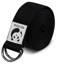 Slim Panda Yoga Strap for StretchingCotton Yoga Strap with Adjustable D-Ring ...