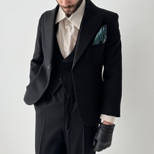 1930s Vintage Men's European Tuxedo 'Black Tie' Three Piece Wool Suit