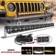 Bumper 20 Inch Led Light Bar Strobe Amberwhite Drl Offroad Atv Driving Fog