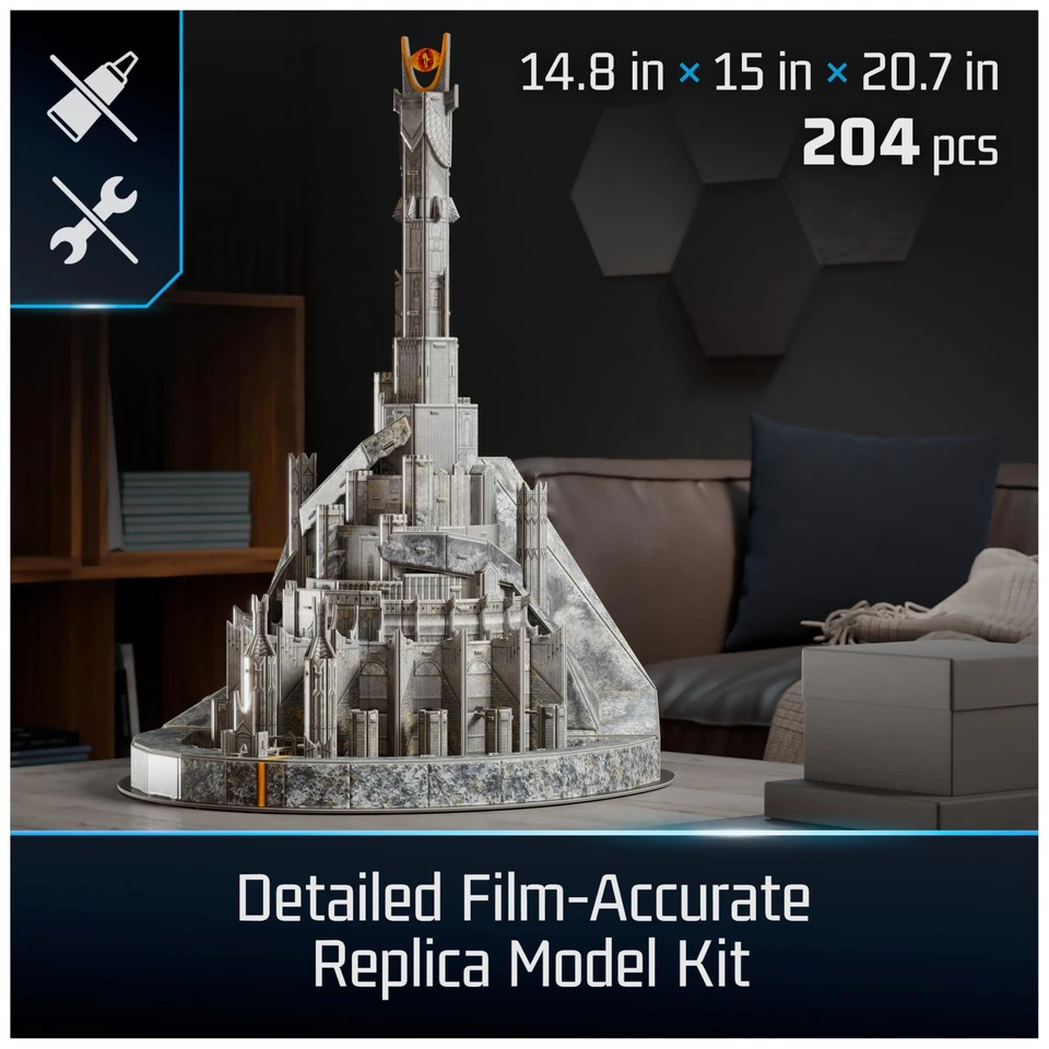 Lord of The Rings Barad-Dur Eye Sauron 3D Model Kit 204 Pcs, Desk Décor Adult - Image 2 of 4