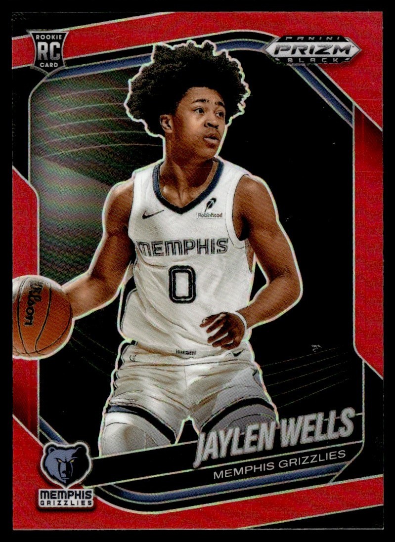 2024-25 Panini Prizm Black Red Prizm Jaylen Wells RC 178/299 #34