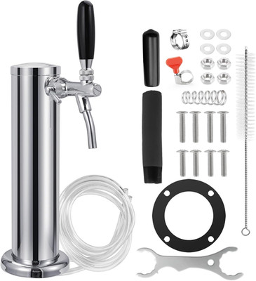 Single-Tap Kegerator Beer Tower, Stainless Keg Tower with Pre-Assembled Beer Lin