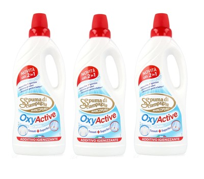 Spuma di Sciampagna Biancopuro Oxy Active Bleichwaschmittel 3x 1,0 Lit.