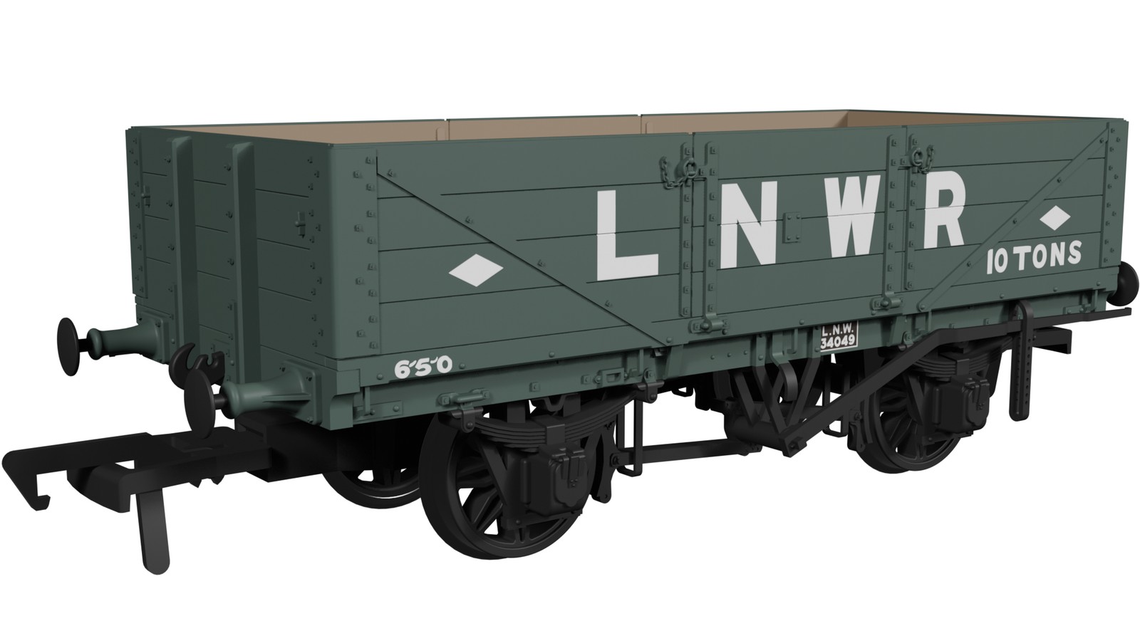 Rapido 950001 OO Gauge LNWR D84 4 Plank Open Wagon LNWR Grey With Diamonds No.34