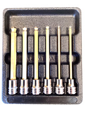 Snap On Usa New 6 Piece 38 Drive Metric Long Ball Hex Bit Socket Set 206efablm