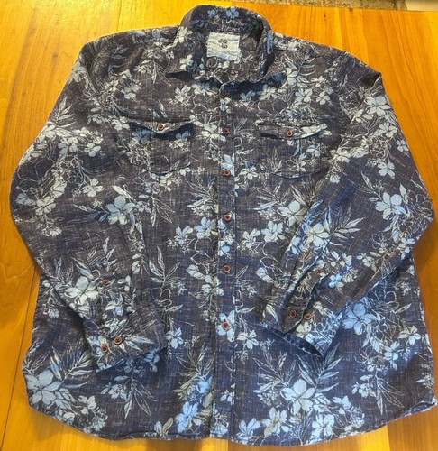 Ocean And Coast Men’s 100% Linen Shirt. XL. Button Up. Long Sleeve. Tropical - Picture 2 of 11