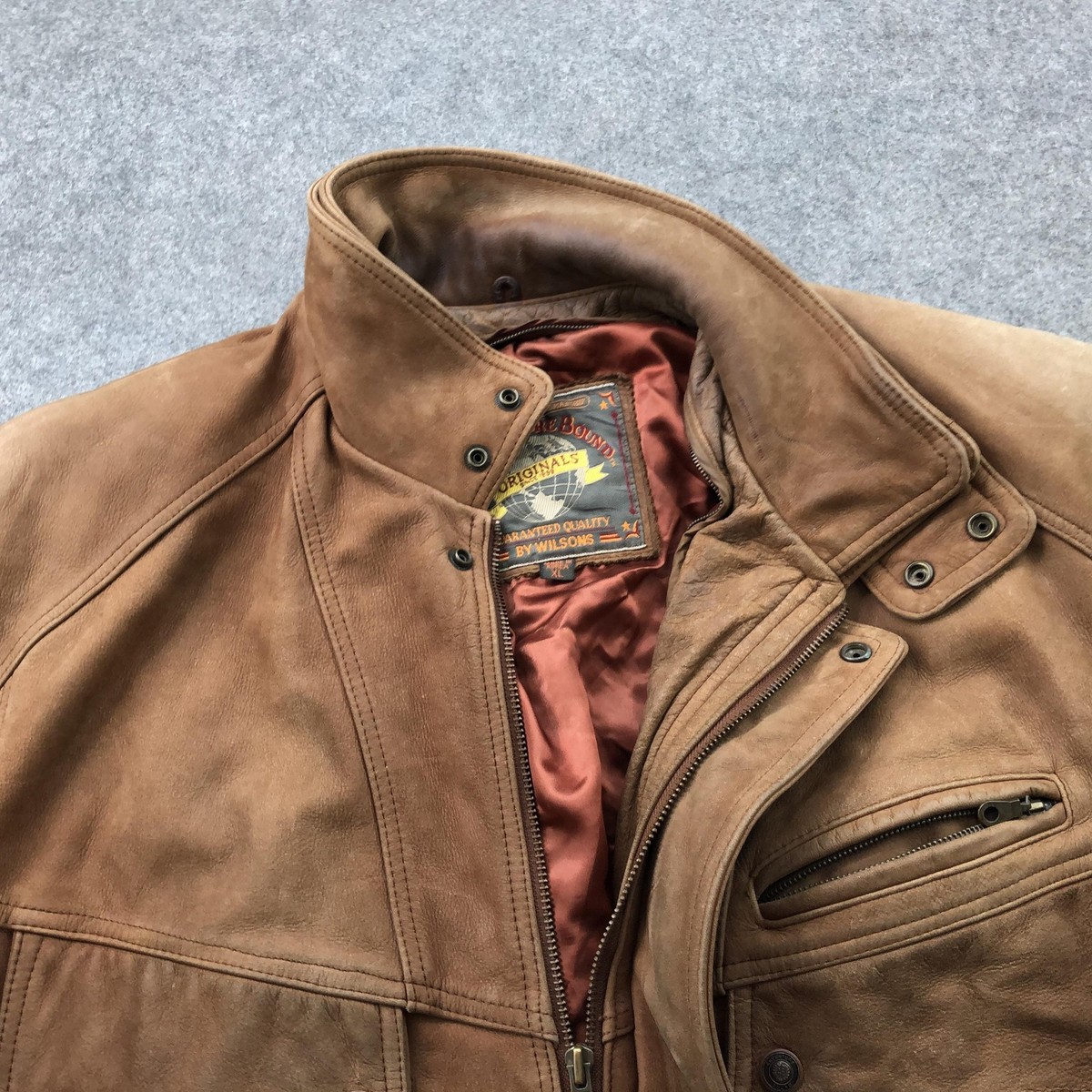 Vintage Wilsons Adventure Bound Jacket Mens XL Brown Suede Leather