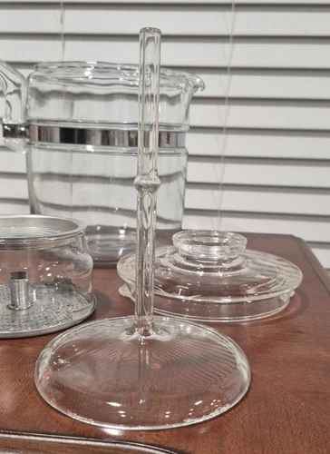 Vtg PYREX Flameware Glass Percolator 9 Cup Coffee 7759-B Complete Extra Basket