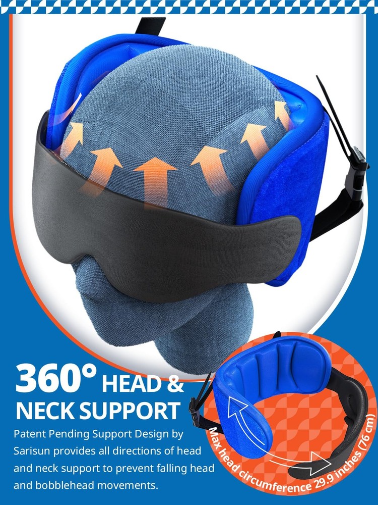 Travel Pillow for Airplanes and Long Flights with Neck Support