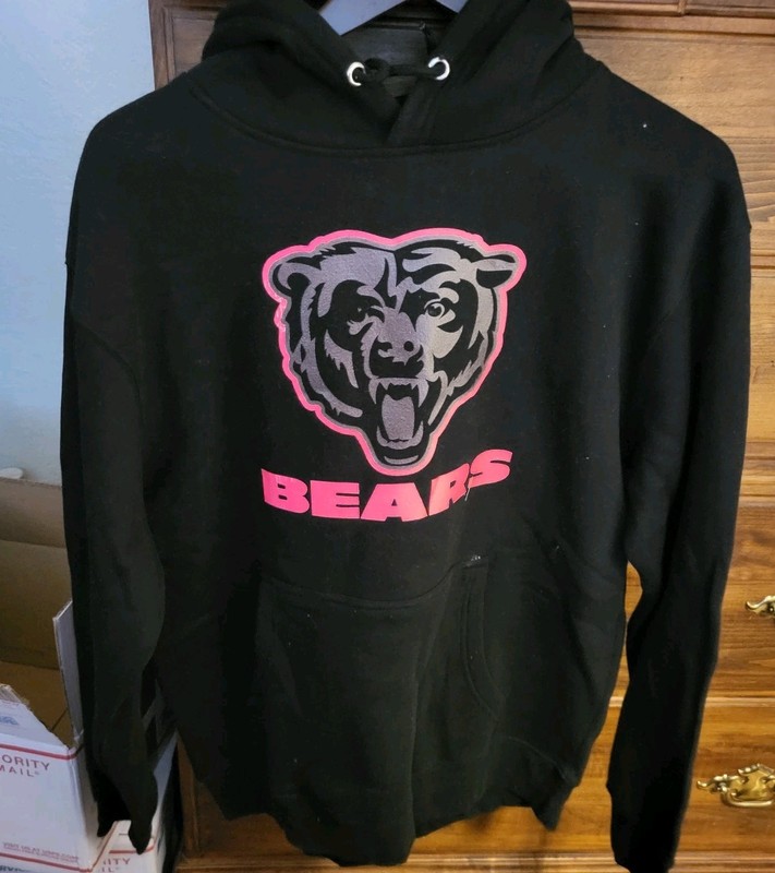 NFL Chicago Bears Pullover Hoodie Breast Cancer Awareness Fanatics Size L NWOT 