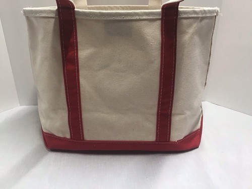 LL BEAN Canvas Boat and Tote Bag Red handles/bottom, with "CVS Health" USA - Picture 4 of 6