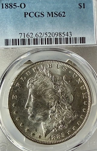 1885-O MS62 Excellent PCGS New Orleans Mint Morgan Silver Dollar
