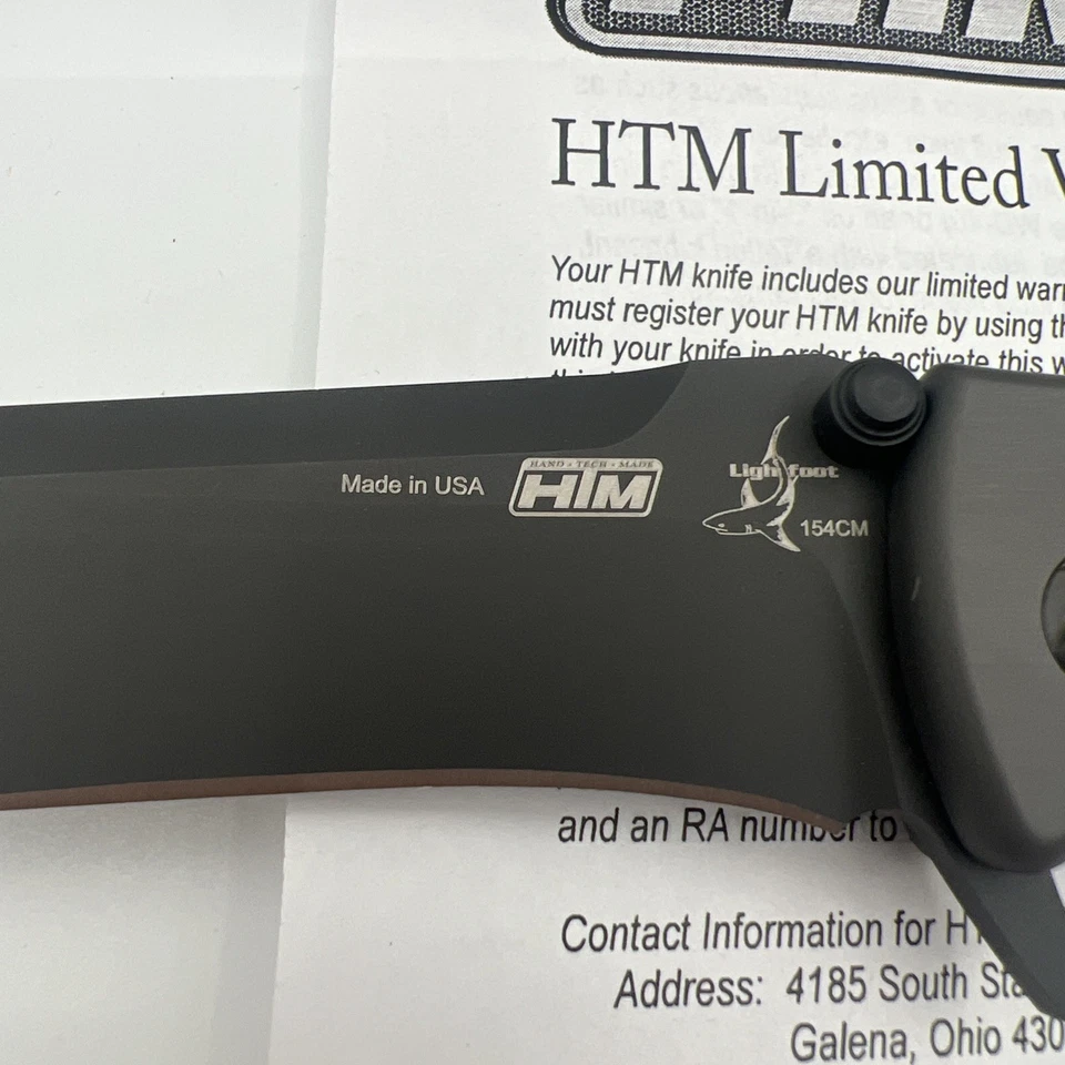 HTM Greg Lightfoot Bullwhip Folding Knife. New Old Stock With Box And Case - Image 2 of 4