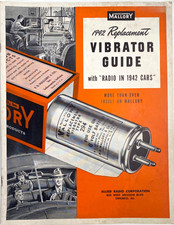 1942 MALLORY CAR RADIO VIBRATOR GUIDE vintage automobile radio parts CATALOG