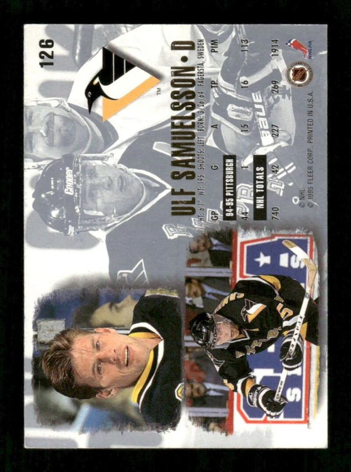 1995-96 Fleer Ultra  126 Ulf Samuelsson signed auto JKAU1 BXCP25 - Image 2 of 2