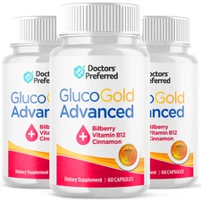 (3 Pack) Gluco Gold Blood Balance Advanced Support Glycogen Supplement 180 Caps