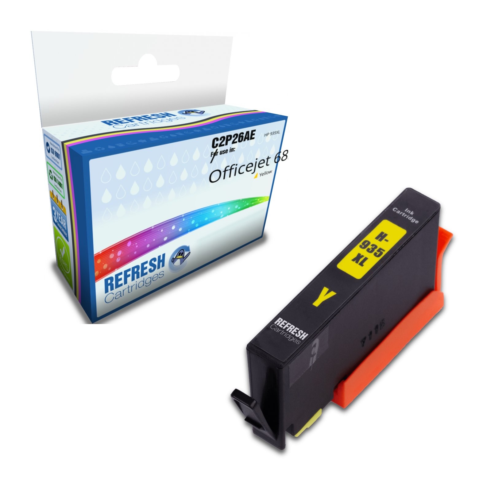 Refresh Cartridges Replacement Yellow 935XL Ink Compatible With HP Printers