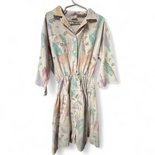 Amazing vintage 80s kids dress pastel abstract pattern