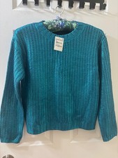 NEW Kids' Foil Print Crewneck Sweater Freshman Big Kid XL 16 AQUA COLOR