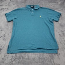 Polo Ralph Lauren Shirt Mens XL Blue Short Sleeve Button Spread Collar Cotton