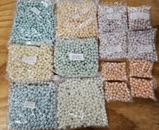 Huge Lot of Assorted Multi-Color 10mm Round Imitation Pearls Plastic Craft Beads