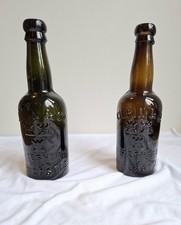 2 Antique Gilpin & Co Gateshead Newcastle Half Pint Beer Bottles Three Castles