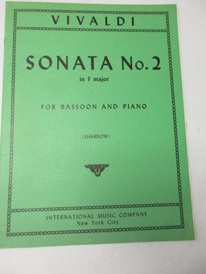 Vivaldi Sonata No 2 in F Major for Bassoon & Piano Sheet Music International Co