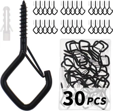 30 PCS Cup Screw-In Hanger Hooks with Safety Buckle, Windproof Screw Hooks Perfe