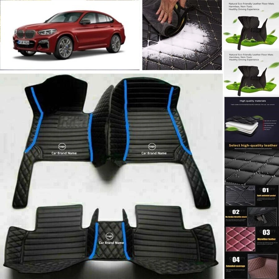 For BMW X1 Car Floor Mats Luxury Waterproof Carpets Liners Interior Auto Foto 4 de 4