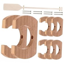 Wooden Kayak Paddle Holder Rack Wall Mount Canoe Oar Hanger Paddle Pine Wood 4