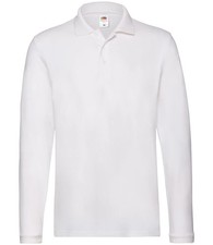 Image of Fruit of the Loom SS24 Premium Long Sleeve Piqué Polo Shirt 180GSM Mens