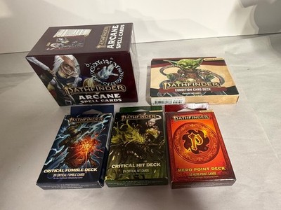 Pathfinder 2E Paizo Card Deck Lot of 5 RPG Accessories Spell Critical Hero